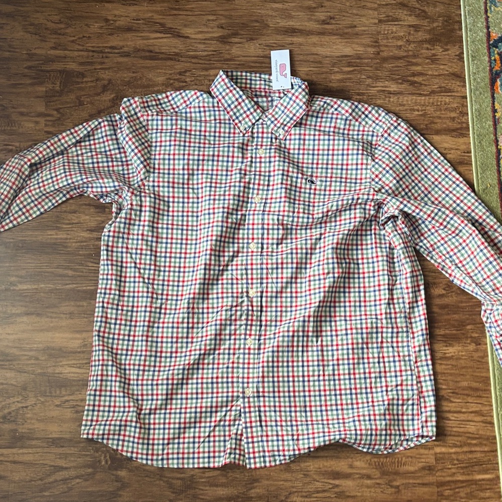 NWT Vineyard Vines Gingham Performance Shirt